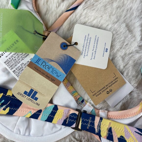 NWT Quiksilver Top Bikini Underwire Top Coral Pink Wild Times Sz Large - Picture 4 of 4